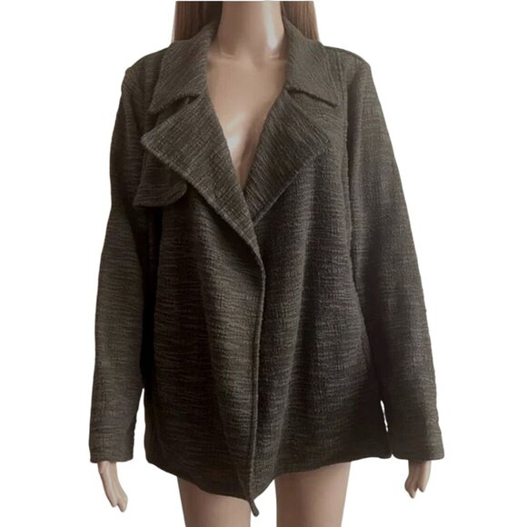 Dr2 By Daniel Rainn Black Open Front Textured Jacket with Pockets Size Small - Picture 9 of 11